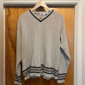Vintage Arizona grey striped v-neck sweater